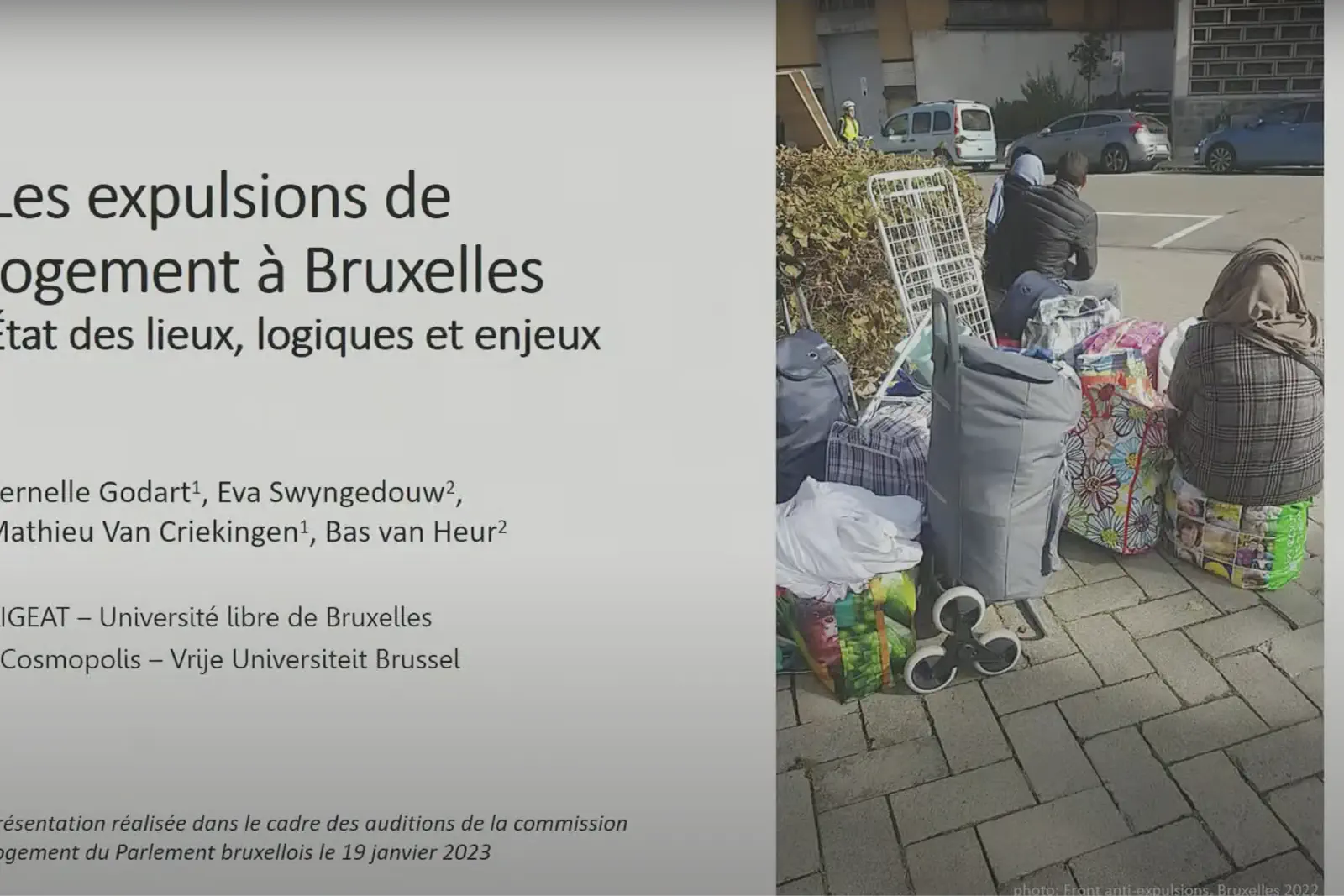 Les expulsions de logement à Bruxelles. État des lieux, logiques et enjeux.