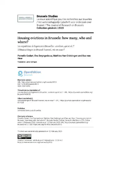 Housing evictions in Brussels: how many, who and where?